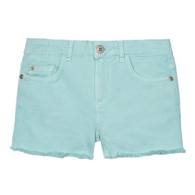 Girls' aqua denim shorts